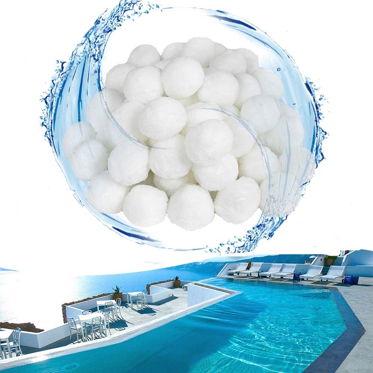 Pool Filter Balls 700g filtermateriaal polysphere filterballen zwembadfilter vervangen 25 kg filterzand voor zwembad zandfilter (700g)