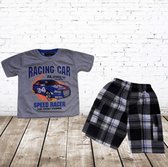 Shirt en korte broek racing grijs -s&C-98/104-Complete sets