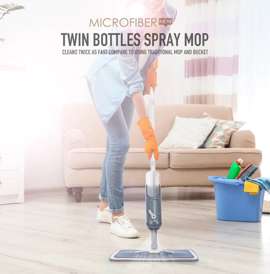 Telescopic Driehoekige mop met automatische watercompressie, verstelbaar, 360 graden draaibaar
