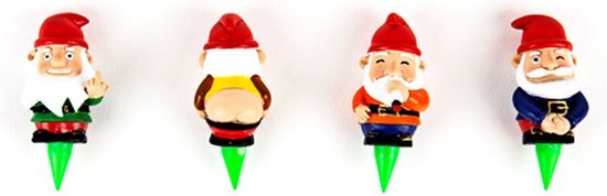 Gift Republic Décoration de jardinière de gnomes coquins