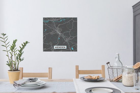 Stickers muraux - Carte - Plan d'étage - Plan de la ville - Menden - Allemagne - Blauw - 80x80 cm - Feuille adhésive