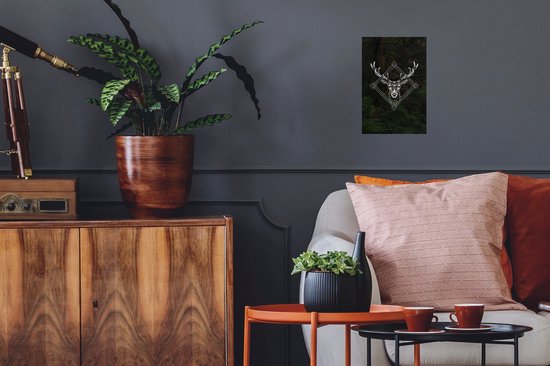 Stickers muraux - Cerf - Bois - Animal - Forêt - 20x30 cm - Film adhésif