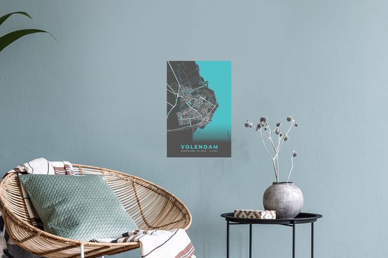 Stickers Stickers muraux - Volendam - Carte - Plan d'étage - Plan de la ville - 20x30 cm - Feuille adhésive