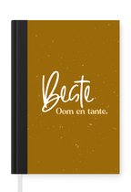 Notitieboek - Schrijfboek - 'Beste oom en tante' - Spreuken - Goud - Quotes - Notitieboekje klein - A5 formaat - Schrijfblok