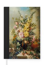 Notitieboek - Schrijfboek - Grote vaas met bloemen - Josep Mirabent - Oude meesters - Notitieboekje klein - A5 formaat - Schrijfblok