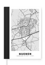 Notitieboek - Schrijfboek - Stadskaart - Nuenen - Grijs - Wit - Notitieboekje klein - A5 formaat - Schrijfblok - Plattegrond