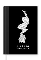 Notitieboek - Schrijfboek - Limburg - Nederland - Kaart - Notitieboekje klein - A5 formaat - Schrijfblok