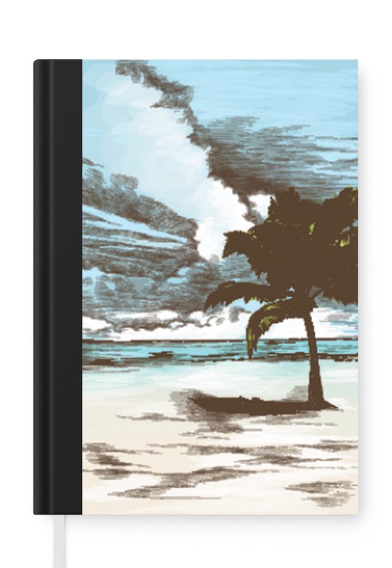 Carnet - Cahier d'écriture - Palmier - Plage - Mer - Carnet - Format A5 - Bloc-notes