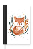 Notitieboek - Schrijfboek - Illustratie van een baby vos - Notitieboekje klein - A5 formaat - Schrijfblok