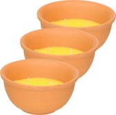 Citronella kaars - 5x - in terracotta pot - D13 cm - citrusgeur