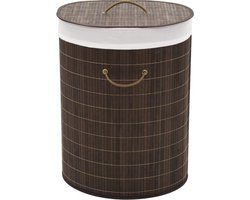 vidaXL - Wasmand - ovaal - bamboe - donkerbruin