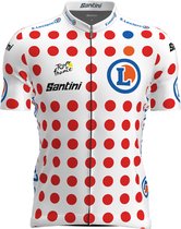 Santini Tour de France Bolletjes trui Tour de France -fietsshirt korte mouwen Heren - Relica Gpm Leader Jersey POIS - XL