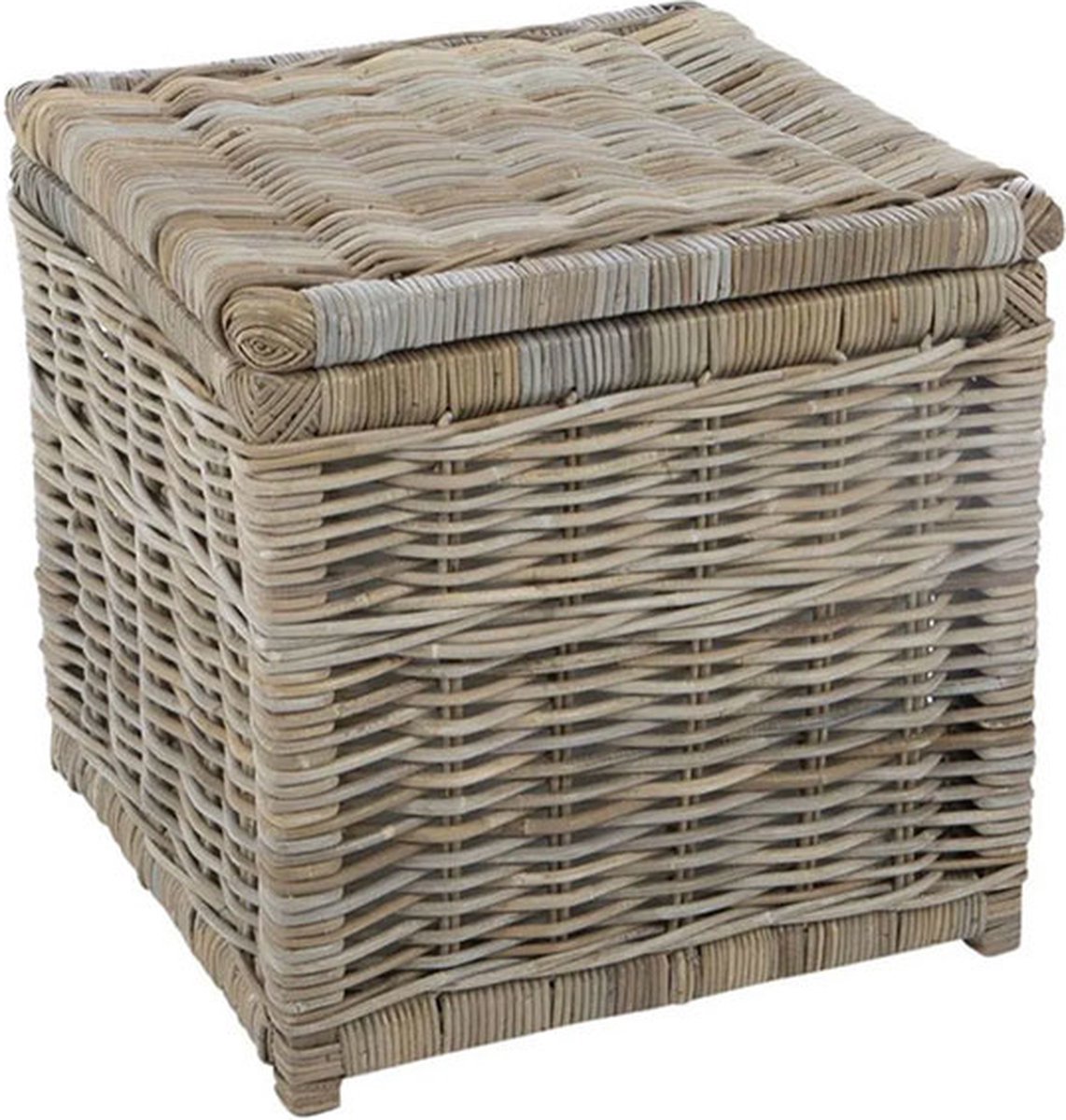 Rotan Opbergmand Lio - 30x30xH30 cm - Grey - Vierkant