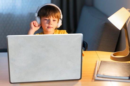 Sticker ordinateur portable - 15,6 pouces - Béton - Design - Industriel