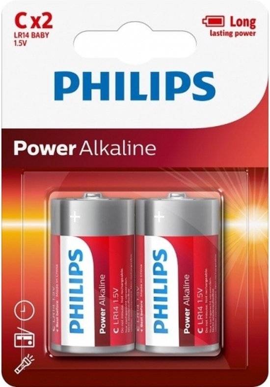 4x Philips C batterijen 1.5 V - LR14 - alkaline - batterij / accu | bol.com