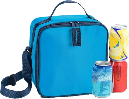 Kleine koeltas voor lunch lichtblauw met 2 stuks flexibele koelelementen 4.5 liter van Klein — afbeelding 2