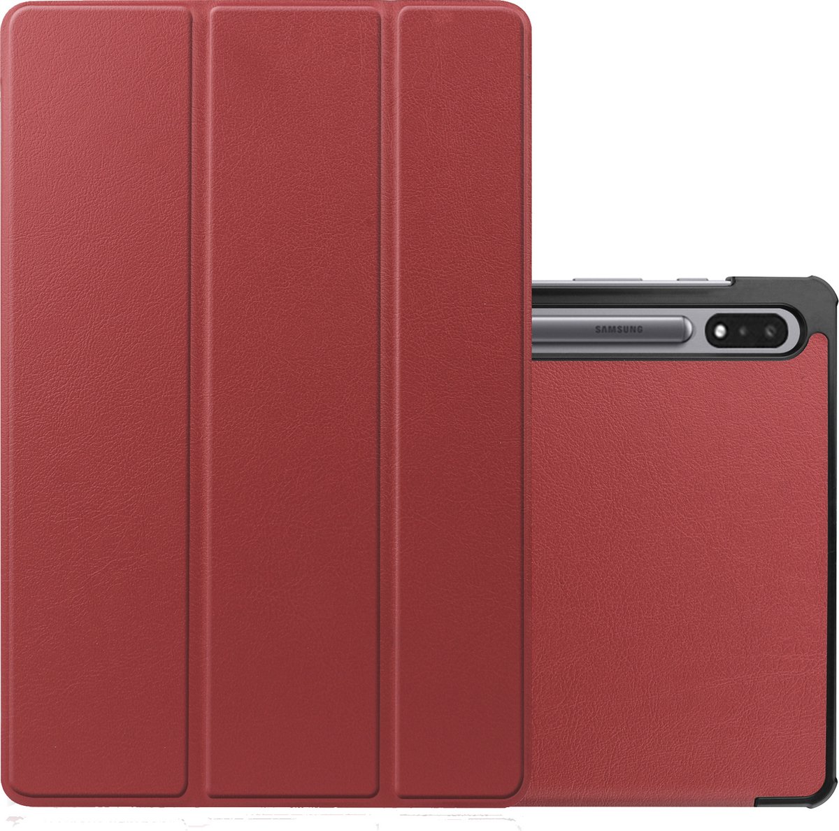 Hoesje Geschikt voor Samsung Galaxy Tab S8 Hoesje Case Hard Cover Hoes Book Case - Donkerrood