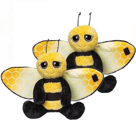 stel je voor Vervullen Soedan 2x stuks pluche gele met zwarte bij knuffel 18 cm - Bijen insecten knuffels  -... | bol.com