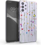 kwmobile telefoonhoesje geschikt voor Samsung Galaxy A32 5G - Hoesje voor smartphone in meerkleurig / transparant - Wilde Bloemen Stengels design