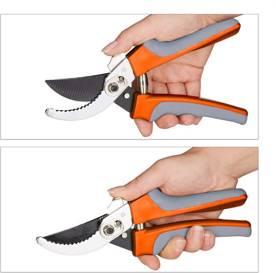 Relaxdays snoeischaar - bypass - 10 mm snijdikte - voor verse takken - tweezijdig gebruik - grijs-oranje van Relaxdays — afbeelding 4