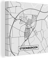 Tableau sur toile Plan d'étage - Steenbergen - Carte - Plan de la ville - 90x90 cm - Décoration murale