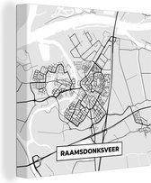 Tableau sur toile City Map - Raamsdonksveer - Plan d'étage - Carte - 90x90 cm - Décoration murale