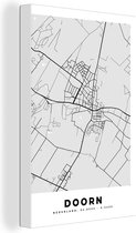 Tableau sur Toile City Map - Doorn - Map - Map - 90x140 cm - Décoration murale