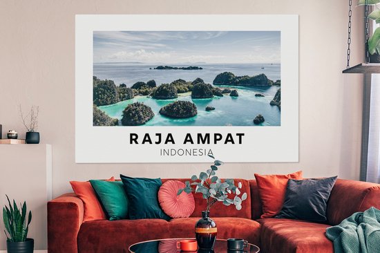 Toile Peinture Indonésie - Île - Mer - 180x120 cm - Décoration murale XXL