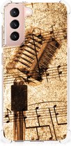 GSM Hoesje Geschikt voor Samsung Galaxy S21 FE Siliconen Back Cover met transparante rand Bladmuziek