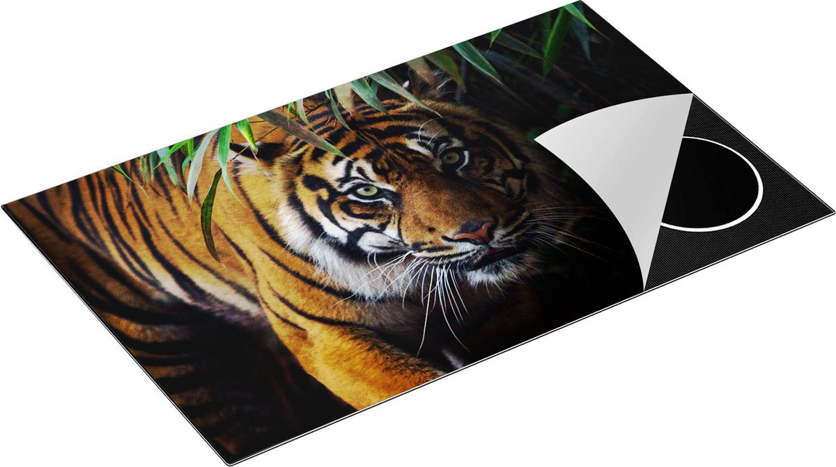 Chefcare Inductie Beschermer Tijger in de Jungle - 85x50 cm - Afdekplaat Inductie - Kookplaat Beschermer - Inductie Mat