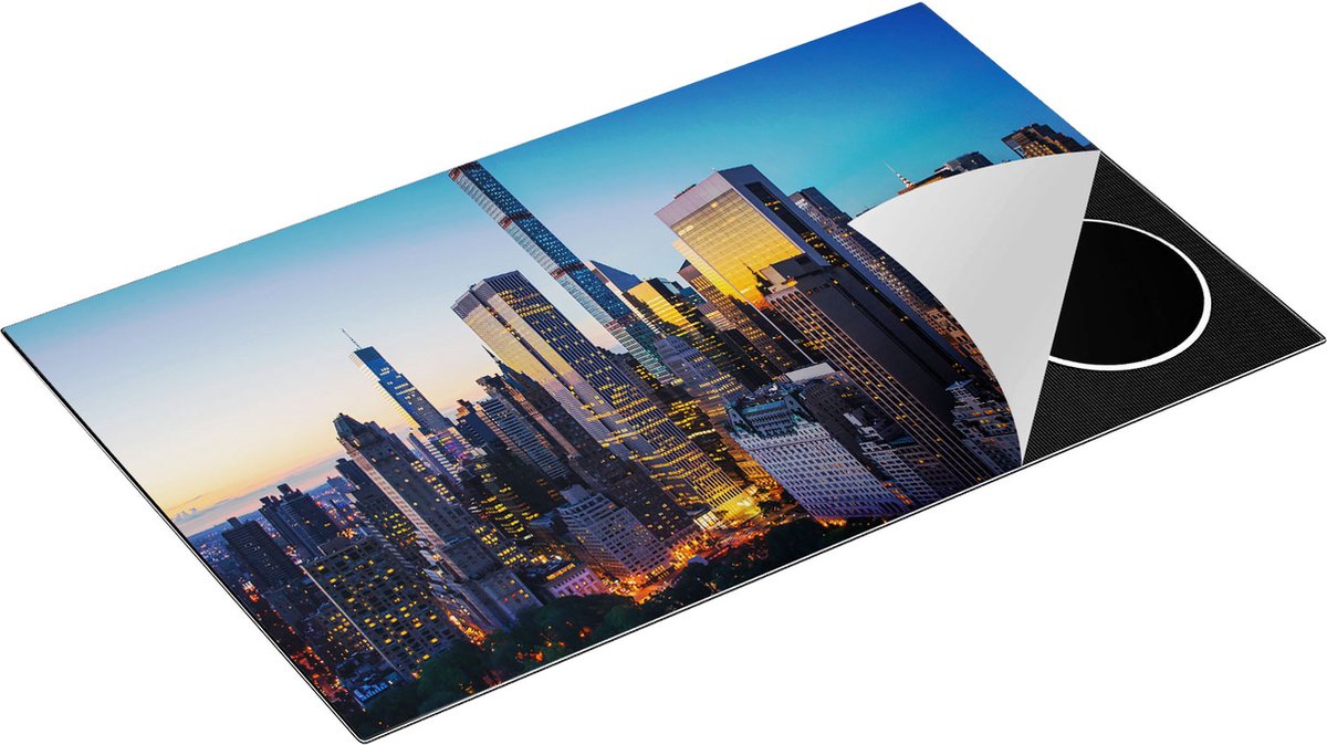 Chefcare Inductie Beschermer New York bij Zonsopgang - 85x50 cm - Afdekplaat Inductie - Kookplaat Beschermer - Inductie Mat