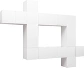 vidaXL Ensemble de meubles de télévision 10 pièces aggloméré blanc