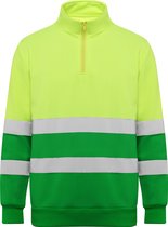 High Visisbility Fleece Shirt Garden Green / Fluor Geel, met reflecterende strepen model Spica merk Roly S
