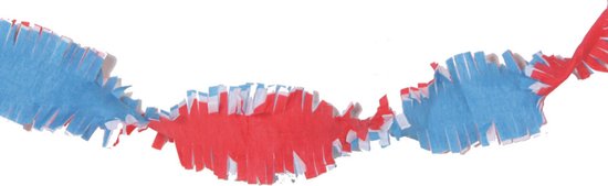 Rood-wit-blauwe versiering crepe-papier feestslingers van 24 meter - Holland/Nederland/USA