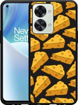 OnePlus Nord 2T Hoesje Zwart Cheesy - Designed by Cazy