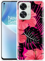 OnePlus Nord 2T Hoesje Tropical Flowers - Designed by Cazy