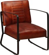 vidaXL Chaise longue en cuir véritable Marron