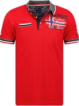 Geographical Norway Denim Polo Shirt Met Borstzakje Krusty - M