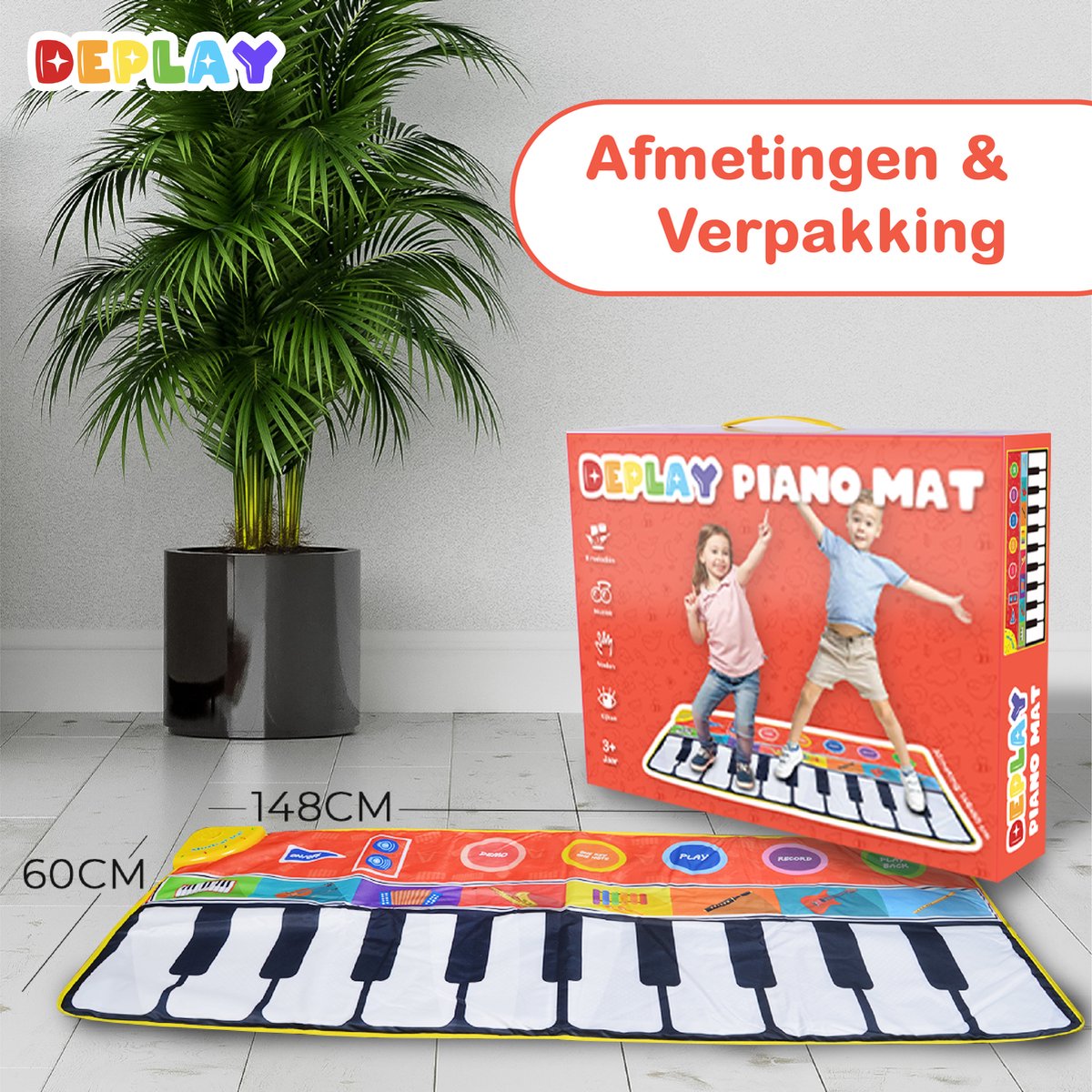 Tapis de piano DePlay XL - Tapis de jeu - Tapis de danse - Clavier