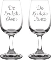 Gegraveerde portglas 12cl De Leukste Tante-De Leukste Oom