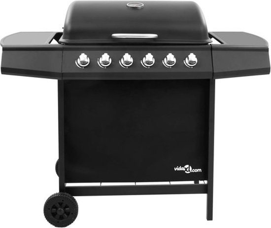 vidaXL Gasbarbecue met 6 branders zwart van VidaXL — afbeelding 4