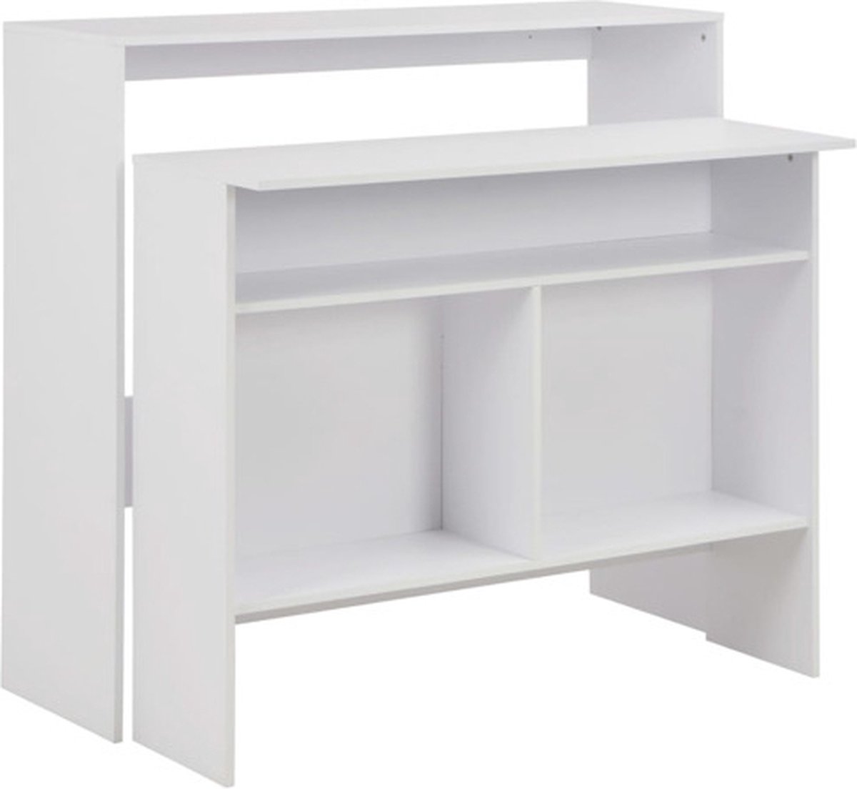 vidaXL Bartafel - met - 2 - tafelbladen - 130x40x120 - cm - wit