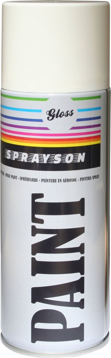 Sprayson Verf Spuitbus - Spuitlak - Ral9010 Hoogglans Wit - 400 ml - 12 stuks