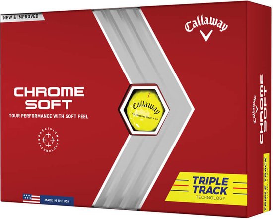 Callaway Chrome Soft Triple Track Golfballen 2022 - Geel - 12 Stuks