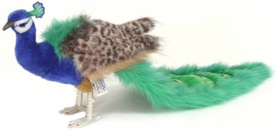 Hansa knuffel pauw - 100 cm - pluche - knuffelpauw - realistisch - levensecht