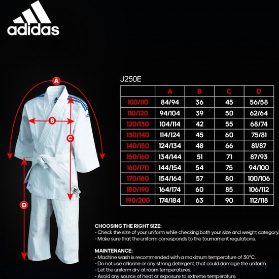 Adidas Judopak Evolution II J250 Wit/Blauw - 140 - adidas
