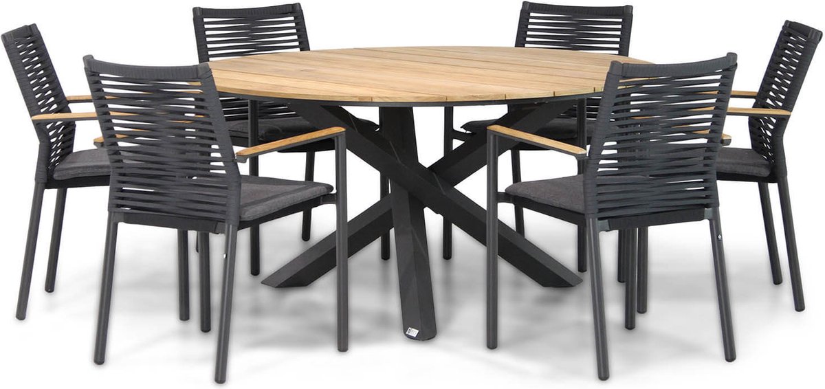 Santika Giovane/Fabriano 150 cm rond dining tuinset 7-delig