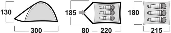 Husky Koepeltent Bird 300 Cm Polyester/Nylon - Groen - 3 Persoons — afbeelding 4