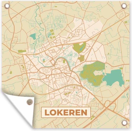 Tuinposters Kaart - Vintage - Stadskaart - Plattegrond - Lokeren ...