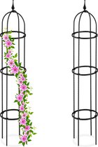 plantensteun klimplanten - set van 2 - 130 cm - kunststof - tuin - zwart